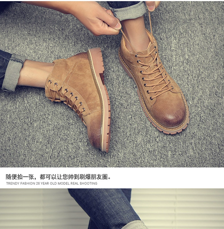 2020 mới Giày Martin nam cao cấp của Anh da tuyết tất cả các trận đấu dụng cụ khởi động giày ủng quân đội giày bông mùa đông - Kính khung