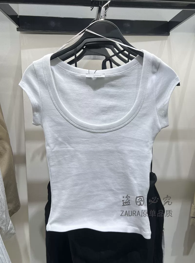 Летняя модная короткая хлопковая футболка с круглым воротником, Slim fit
