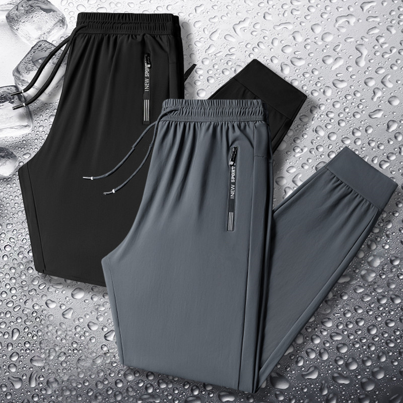 Outlet Ice Silk Quick-Drying Sports Pants for Men, Summer Jogger Running Fitness Casual Pants, Thin Elastic Long Pants