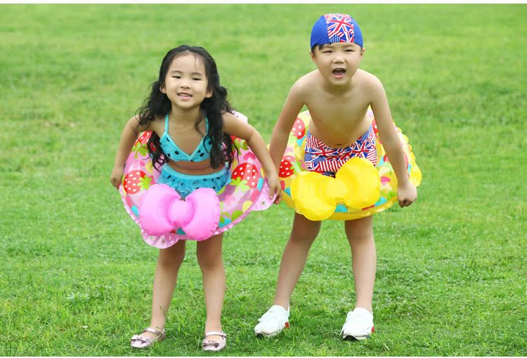 Vòng bơi bơm hơi dày phim hoạt hình trẻ em vòng tay vòng nách bé vòng nách bé chống rollover 0-6 tuổi tròn - Cao su nổi phao bơi intex