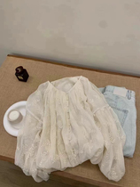 8 23 Zihan Selected Heavy Industry Design Gentle Lace Shirt Top 80072 Chest 120 Length 51