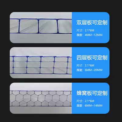 Four-layer honeycomb PC transparent outdoor insulation canopy carport greenhouse greenhouse polycarbonate PC endurance panel