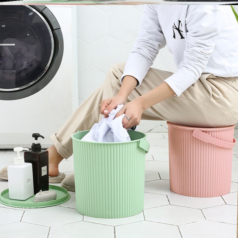 Bathing basket for bathing baskets can be sat plastic bucket stool Handheld bath tub Contained Storage Home Fishing Bucket