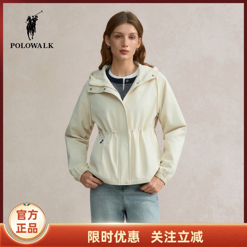 Polowalk Women's Jacket 2026 Winter New Product Simple Casual Hooded Waist-Cinching Top Trendy Jacket Polowalk Women's Jacket 2026 Winter New Product Simple Casual Hooded Waist-Cinching Top Trendy Jacket