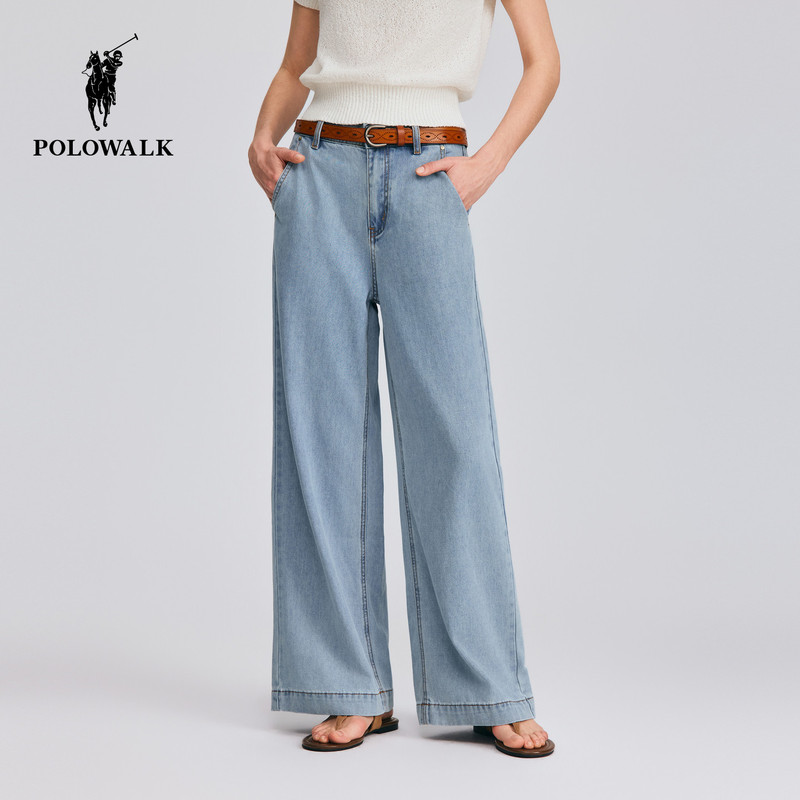 Polowalk Women's Jeans 2026 Spring and Summer New Classic Straight-Leg Versatile Slimming Wide-Leg Pants Polowalk Women's Jeans 2026 Spring and Summer New Classic Straight-Leg Versatile Slimming Wide-Leg Pants