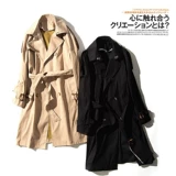 Весенний плащ, модный брендовый ремень, куртка для влюбленных, легкий роскошный стиль, длина миди