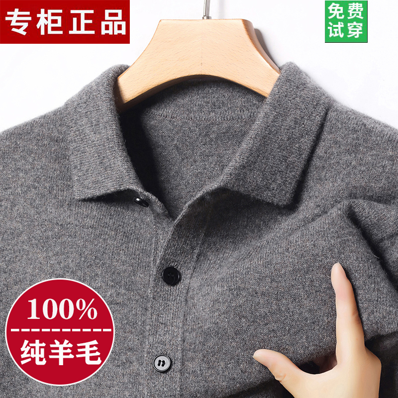 Ordos City Zangyuan Genuine 100% Pure Wool Sweater Men's Autumn and Winter Knitted Cardigan Thickened Coat