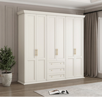 American solid wood wardrobe Modern simple household bedroom locker Light luxury overall large wardrobe custom white furniture