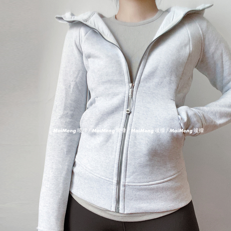 Lululemon Scuba Hoodie Fleece-Lined Hooded Yoga Sports Fitness Autumn and Winter Slim-Fit Jacket Hoodie for Women