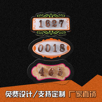 Acrylic house number plate number number plate can be replaced at will imitation metal European style retro hotel room number plate