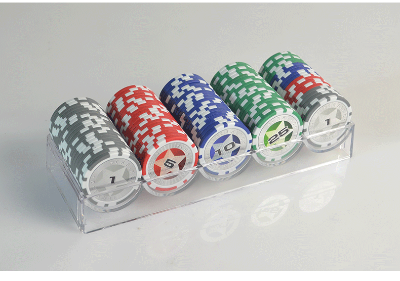 Pentagram ABS Texas Holdem Poker Baccarat Black Jack Blackjack 21 Stud Fried Golden Flower Cow Bull Mahjong Chip Coin - Các lớp học Mạt chược / Cờ vua / giáo dục cờ vua kim loại