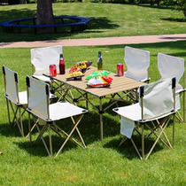 Outdoor folding table and chairs for camping portable egg roll table folding table equipment picnic camping table supplies complete set