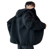 Мужская зимняя утепленная толстовка, трендовая демисезонная толстовка с капюшоном, утепленный лонгслив, бархатная куртка