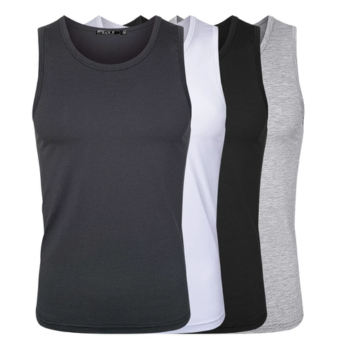 Мужской летний жилет, спортивная шелковая базовая футболка без рукавов для спортзала