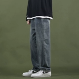 Утепленные джинсы с начесом, демисезонные штаны, осенние, свободный прямой крой