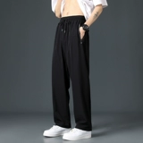 Мужские шелковые быстросохнущие ультратонкие летние трендовые штаны, свободный прямой крой