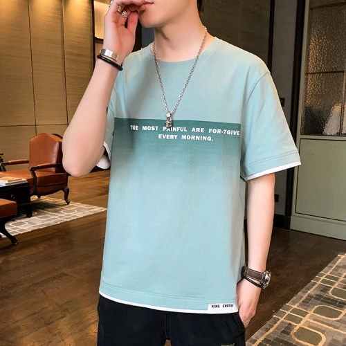 Трендовая приятная телу хлопковая брендовая футболка с коротким рукавом, оверсайз, круглый воротник