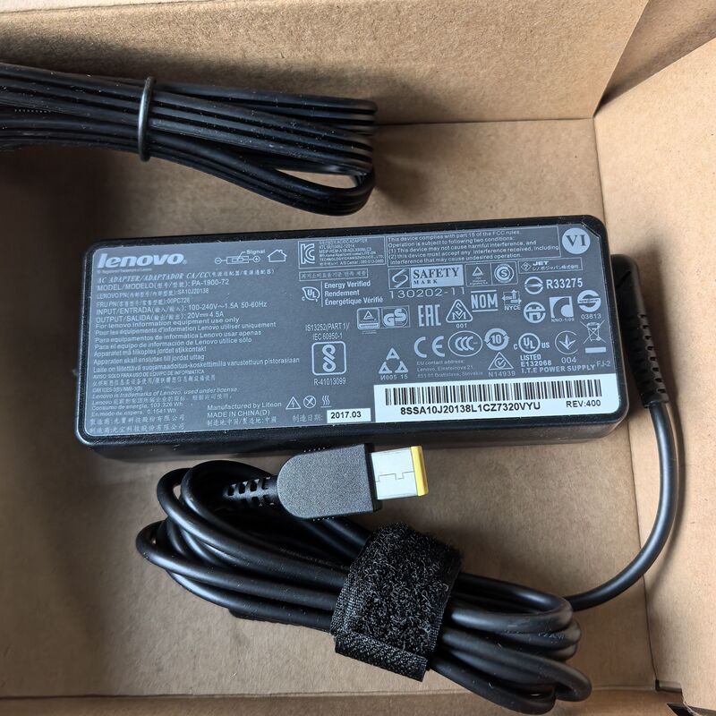 100% Original Lenovo 90W Square Port Laptop 20V 4.5A Charging Source Adapter Cable Universal