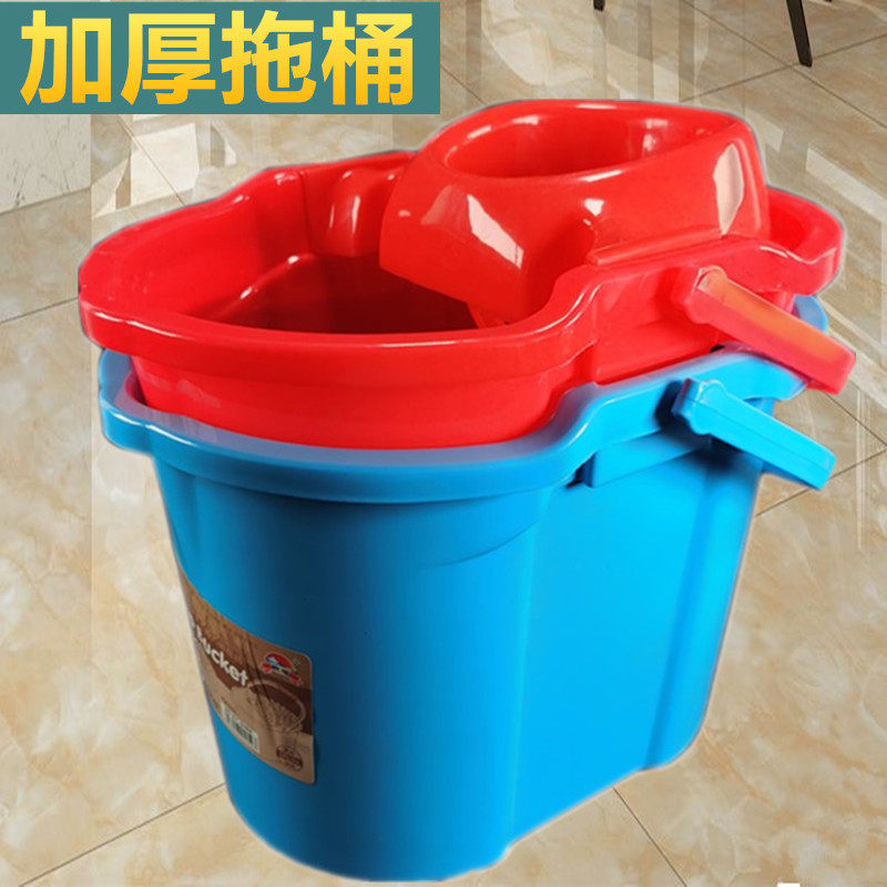 Household thickness mop bucket manually squeeze bi barrel with pulley old pin cloth screw dryer hand pressure ground tow bucket
