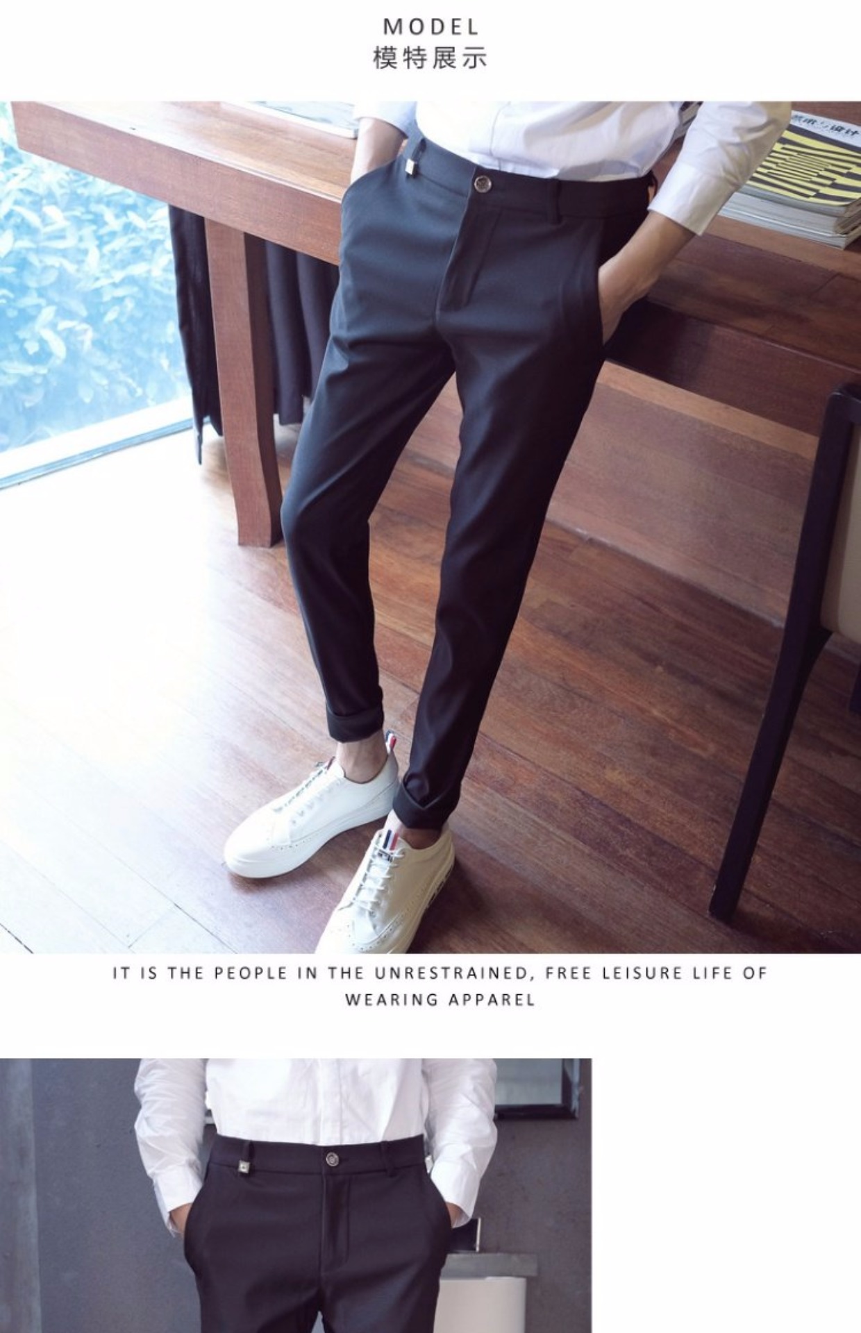Quần mùa đông nam xu hướng quần âu phiên bản Hàn Quốc của quần skinny 9 cộng với quần nhung dày phù hợp với quần đen quần ống rộng nam