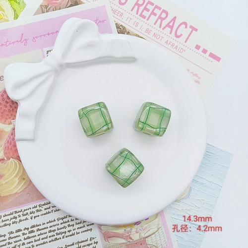 Акриловые зеленые универсальные игральные кости с бусинами, бусины, широкая цветовая палитра, «сделай сам», со сквозным отверстием