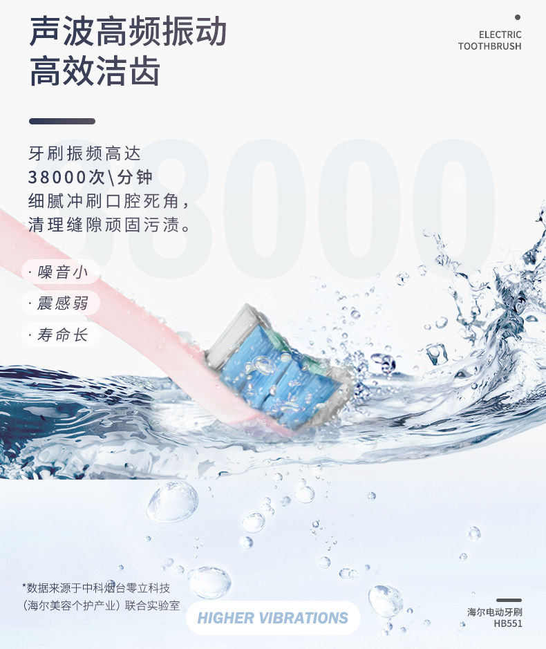 Haier 海尔 HB551-01 智能声波电动牙刷 天猫优惠券折后￥139包邮（￥219-80）2色可选