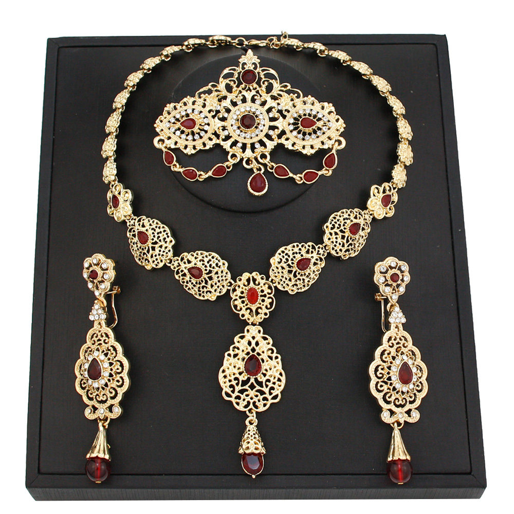 Комбинируемый комплект sunspicems gold color moroccan bride jewelry sets for women OTHER
