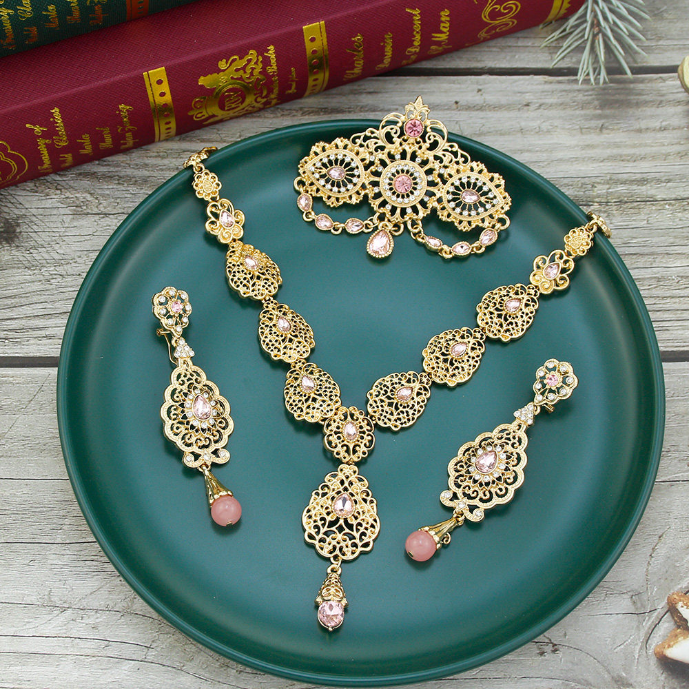 Комбинируемый комплект sunspicems gold color moroccan bride jewelry sets for women OTHER