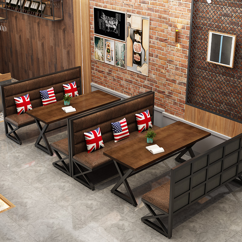 LU bar card seat sofa combination barbecue restaurant table and chair clear bar commercial industrial hot pot table and chair