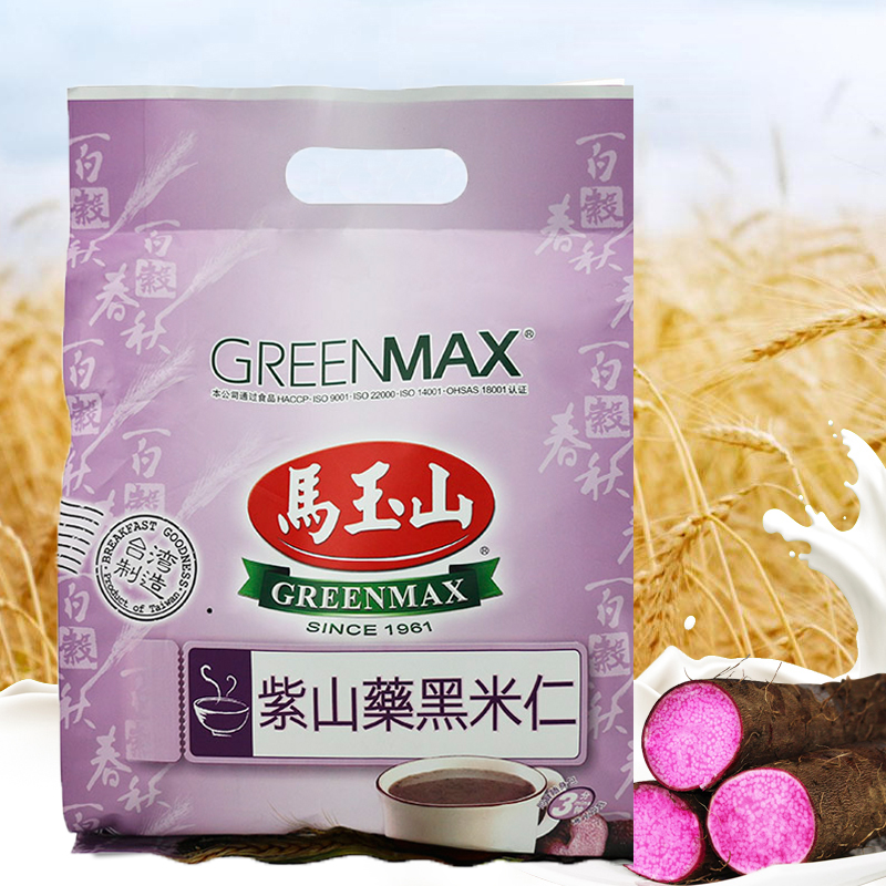 Imported from Taiwan Ma Yushan Purple Yam Black Rice Kernel Five Grain Powder Nutritional Breakfast Meal Replacement Brewed Drink 12 into 360g