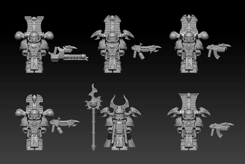 Warhammer 40K Third-Party Minifigures Thousand Sons Cult of Deception 3D Printed Parts White Film