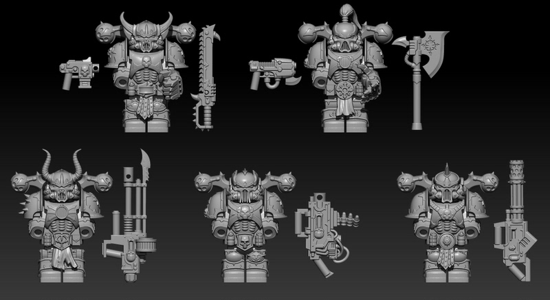Beetle Workshop Warhammer 40K Third-Party Minifigure Black Legion 3D Printed Part White Film