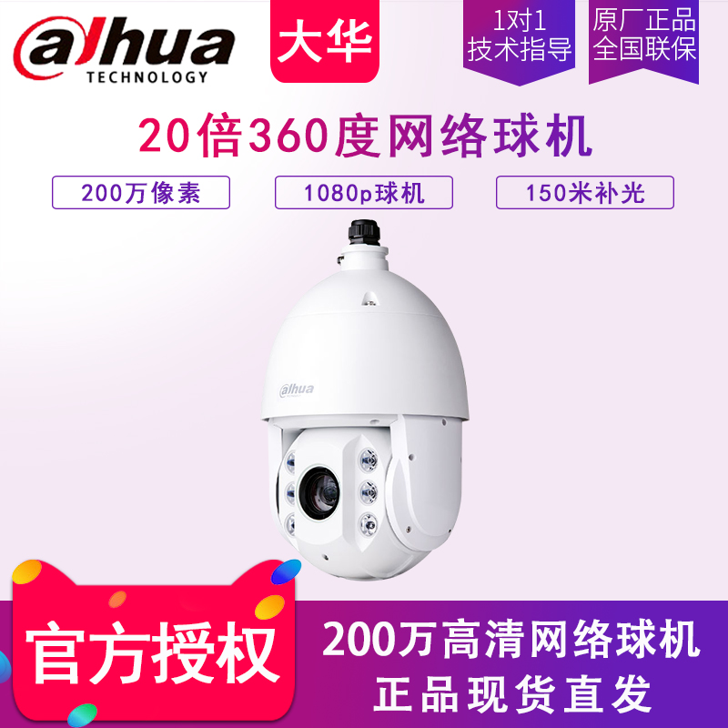 dahua Dahua ball machine 2 million high-definition network high-speed smart ball machine 20 times optical zoom DH-SD6220