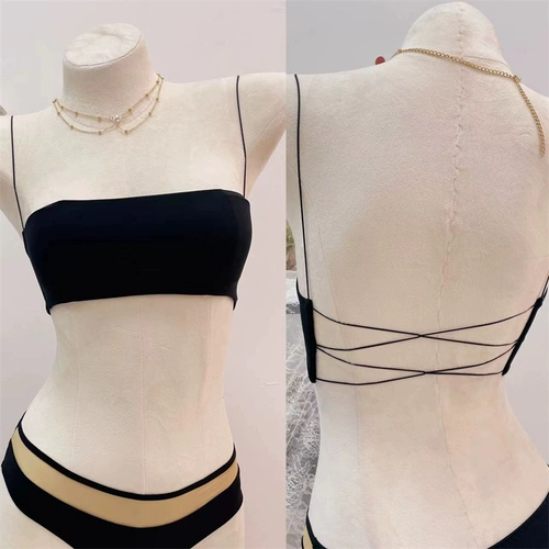 Бретели, летний тонкий топ без лямок, бюстгальтер без косточек, бюстгальтер пуш-ап, нижнее белье, комплект, красивая спина, французский стиль