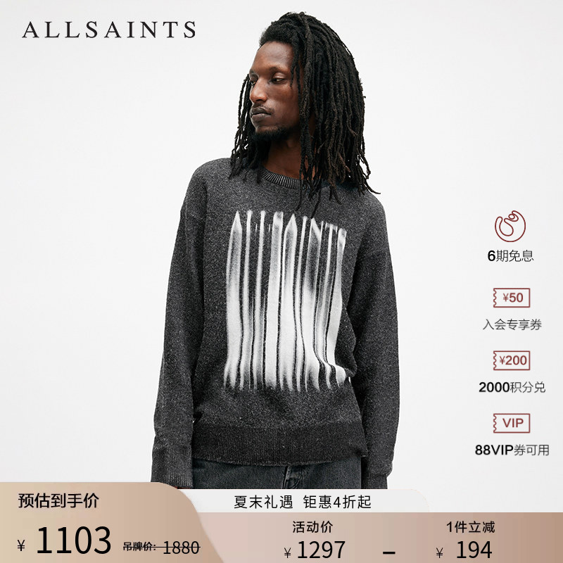 Celebrity-Inspired Allsaints Men's Fashion Sweater Alpaca Wool Blend Knitwear Spring M011Kb Celebrity-Inspired Allsaints Men's Fashion Sweater Alpaca Wool Blend Knitwear Spring M011Kb