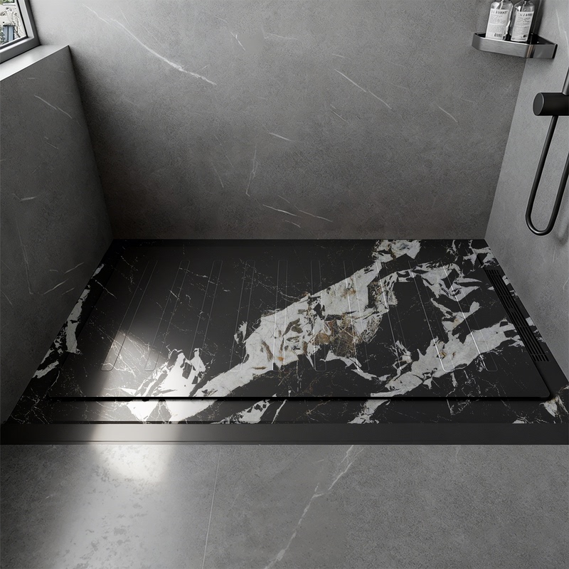 New Luxury Stone Slab Shower Step, Recessed Shower Room Floor Stone, Bathroom Non-Slip Stone, Toilet Foot Stone