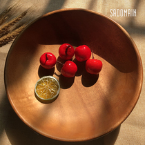 Taiwan Sendman acacia log plate single Japanese deep plate round snack Fruit Salad Bowl home handmade