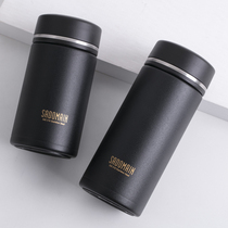 Taiwan Sendman 304 stainless steel thermos cup male portable business carry water-free black portable cup