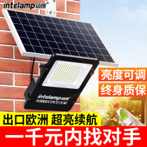 Solar super bright floodlight outdoor waterproof courtyard home outdoor New countryside solar panel LED lighting street lamp
