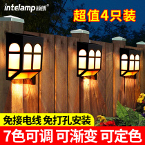 Solar wall lamp outdoor courtyard terrace fence garden arrangement railing fence atmosphere yard decoration LED light