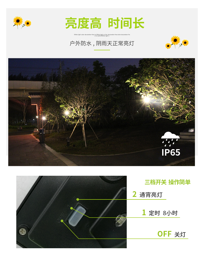 Yinglang Solar Light Vườn ngoài trời Ánh sáng không thấm nước Chia đèn chùm Ánh sáng đường phố Trang chủ Retro Cảnh bóng đèn den pin led