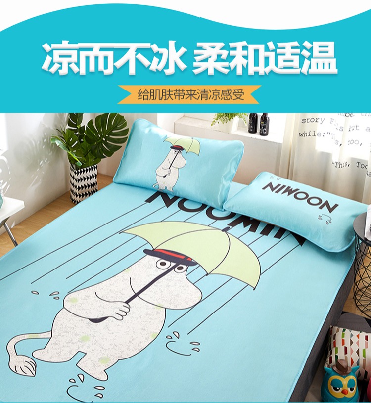 Cartoon băng lớn lụa mat ba mảnh phiên bản có thể gập lại 1.8m mat đơn hoặc kép ký túc xá 1,5m /1.2 - Thảm mùa hè đệm hơi nước