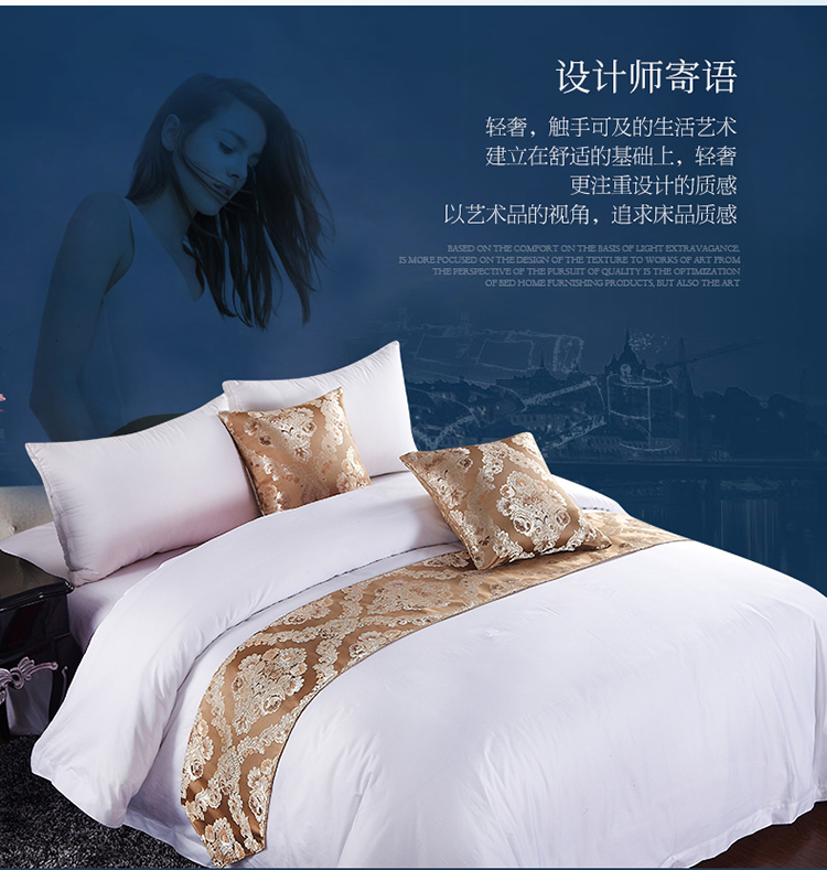 Khách sạn Châu Âu khăn tắm khách sạn khăn trải giường khăn trải bàn cờ giường trải giường trải giường dải trang trí tùy chỉnh mới bộ ga giường đẹp