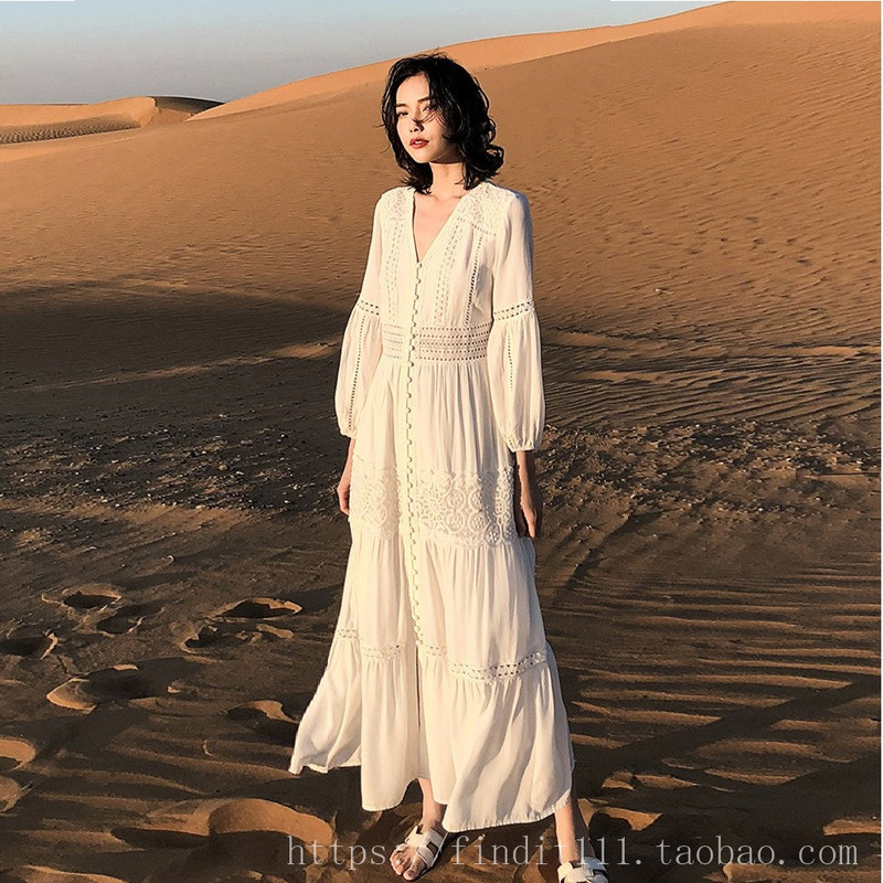 Find High-Quality In-Stock 2-Color Gorgeous Long Skirts with Exquisite Embroidery, White Elegant Fairy Dresses