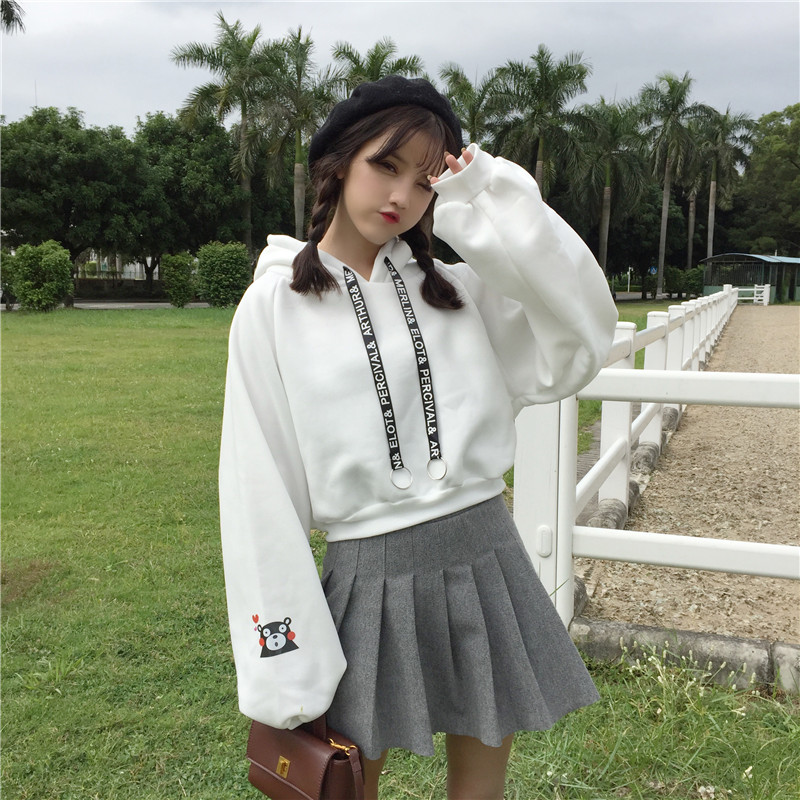 Áo len nữ mùa thu và mùa đông Phiên bản Hàn Quốc lỏng lẻo cộng với nhung dày của học sinh áo khoác nữ