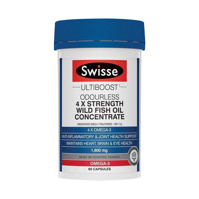 Australian Swisse 4x Deep Sea Odorless Fish Oil Soft Capsule Concentrated Wild Omega 3 Elderly 1800mg
