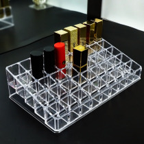 Acrylic lipstick shelf display rack storage box oversized lipstick display 45 lattice transparent desktop
