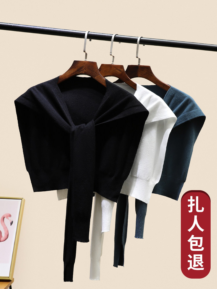 Net red knitted small shawl female outside the spring and Autumn fashion high-end shoulder shoulder shoulder spring Korean sweater scarf cape