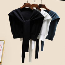 Knitted shawl women outside Spring and Autumn thin fashion high-end shoulder Net Red early Autumn Sweater waistband scarf cloak