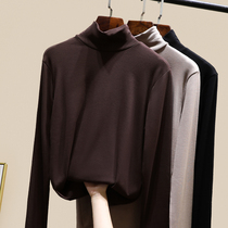 Semi-high collar polished base shirt Women in autumn and winter with foreign atmosphere thick long sleeve T-shirt 2020 new wild coat